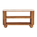 Artisan Furniture Solid Wood Beaumont Marble Shoe Bench Brown