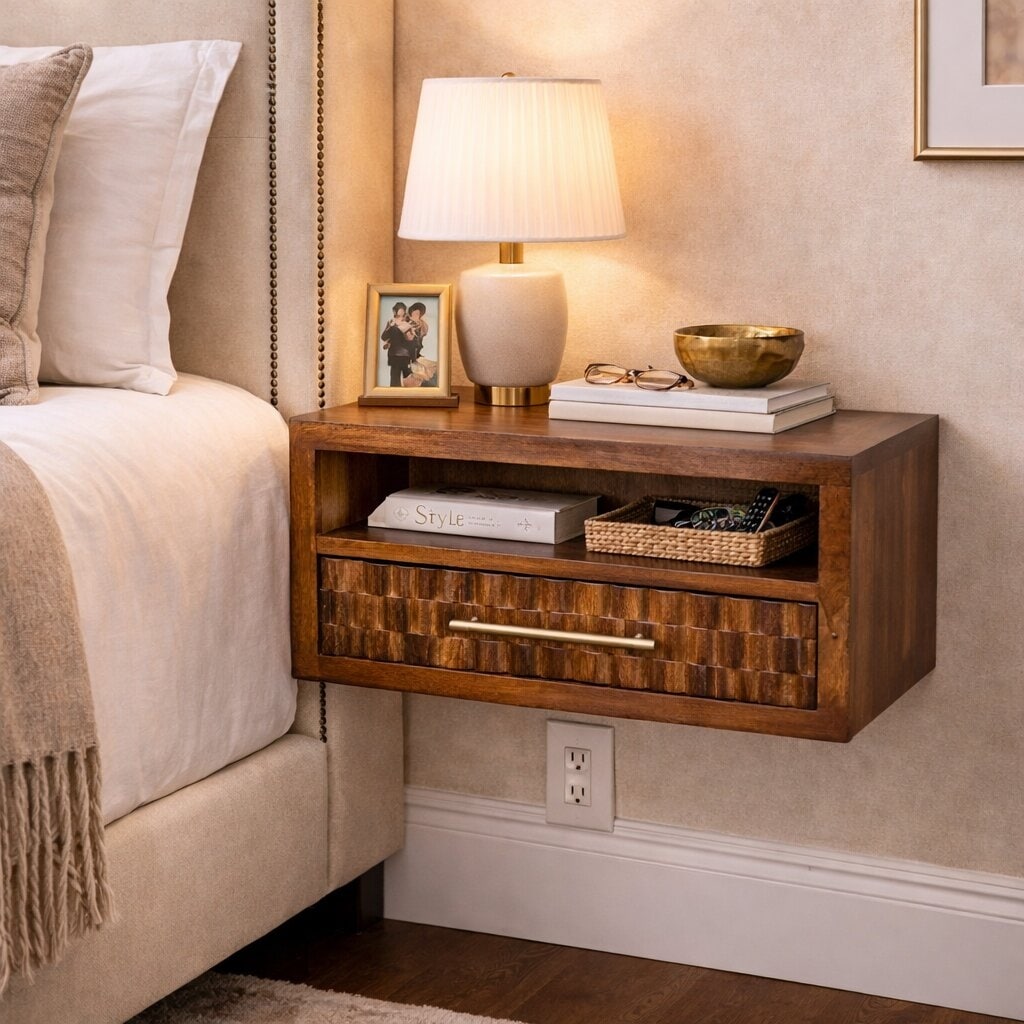 Artisan Furniture Solid Wood Cadiz Textured Bedside Table