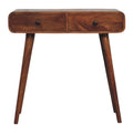Artisan Furniture Solid Wood Curved Two Drawer Console Table Brown