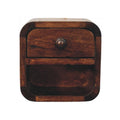 Artisan Furniture Solid Wood Curved Wall Mounted Bedside 1 Drawer 1 Shelf Brown