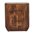 Artisan Furniture Solid Wood Fluted Bedside With Drawers Brown
