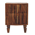 Artisan Furniture Solid Wood Harper Ribbed Chestnut Bedside