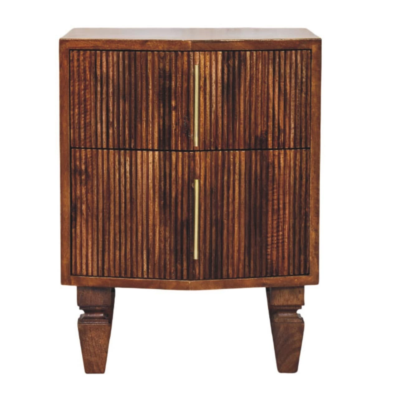 Artisan Furniture Solid Wood Harper Ribbed Chestnut Bedside