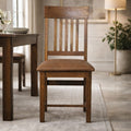 Artisan Furniture Solid Wood Leather Slatted Dining Chair