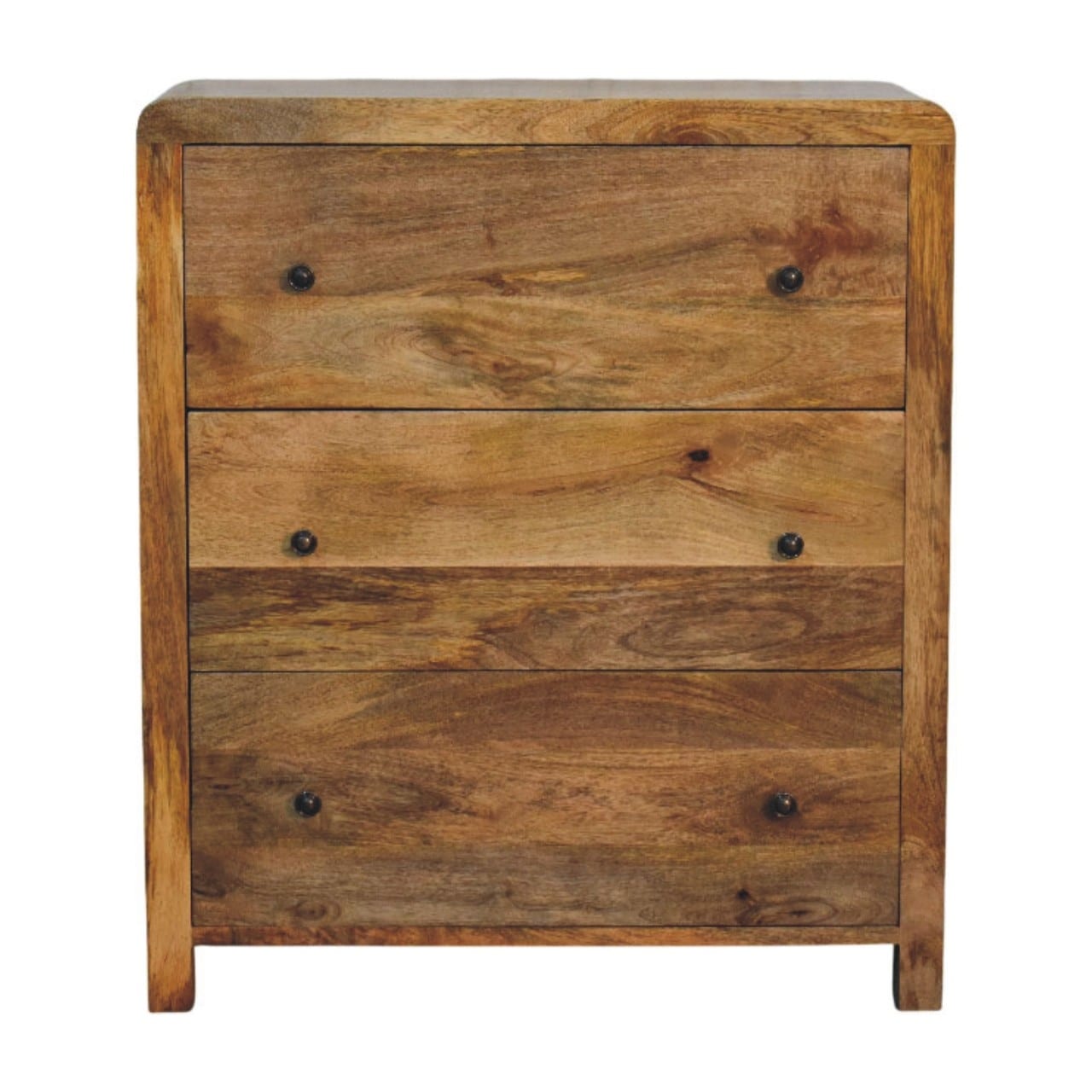 Artisan Furniture Solid Wood Oakish Three Drawer Chest Brown