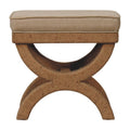 Artisan Furniture Solid Wood Rattan Arch Bench Brown