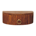 Artisan Furniture Solid Wood Ring Pull Wall Nightstand Brown