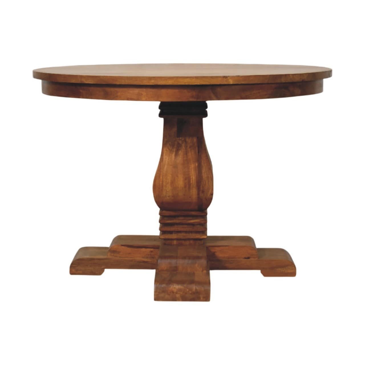 Artisan Furniture Solid Wood Round Pedestal Dining Table Brown