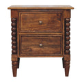 Artisan Furniture Solid Wood Spindle Beaded Bedside Table