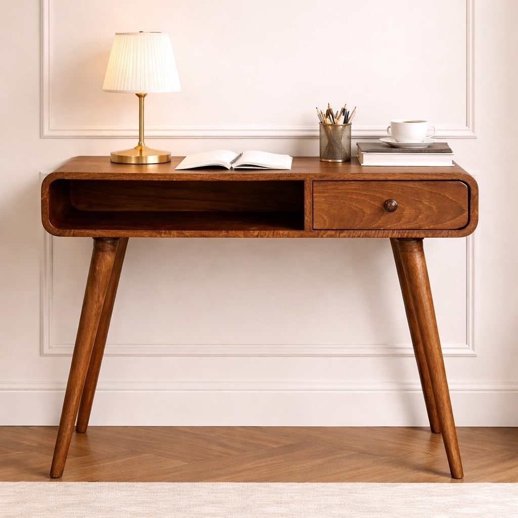 Artisan Furniture Writing Desk In Honey Caramel With 1 Drawer