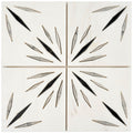 Artisana 12X12 In. Honed Dolomite Ice Grey Ania Black Starburst Mosaic Wall And Floor Tile 5 Sq Ft Case 5 Pack