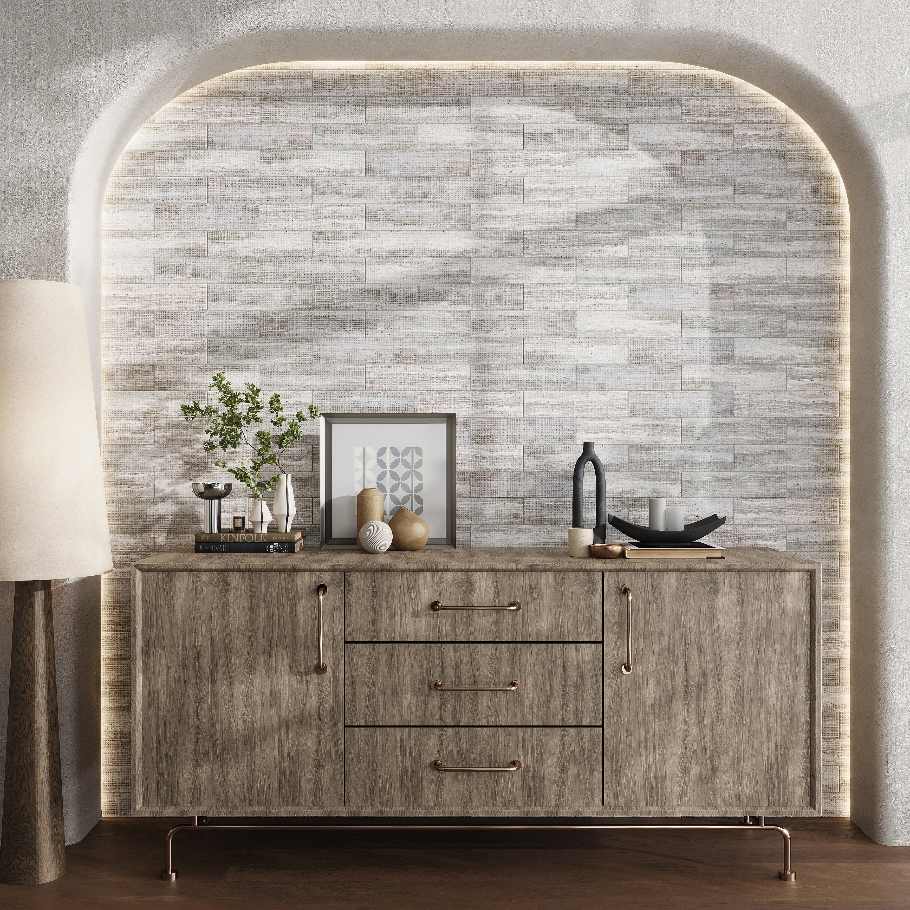 Artisana 3X12 In. Textured Etched Dot Elongated Subway Wall And Floor Tile 5 Sq Ft Case 20 Pack