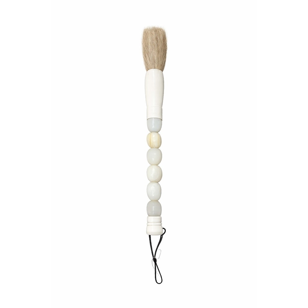 Artissance 12 Inch Long Jade Chinese Calligraphy Brush With Live Edge Neutral Handle