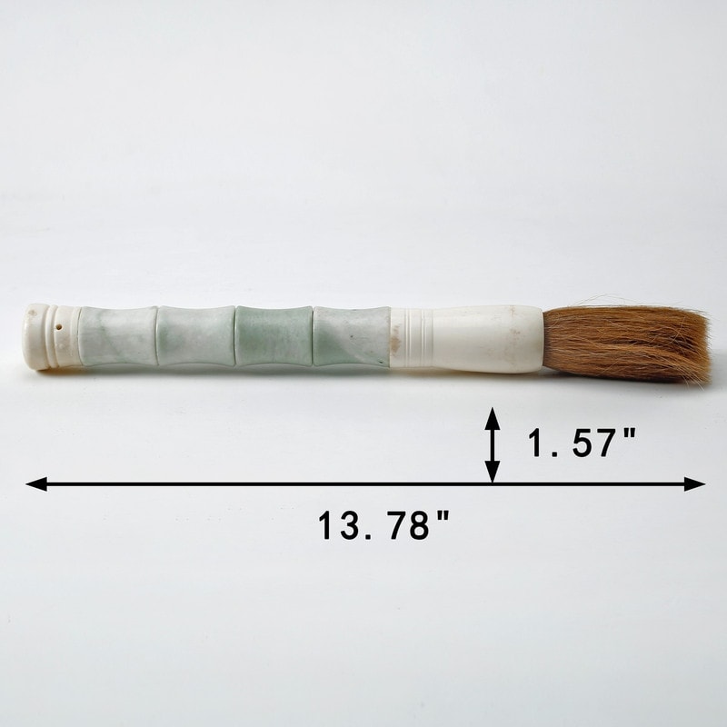 Artissance 14 Inch Long White Jade Bamboo Style Chinese Calligraphy Brush