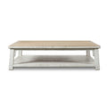 Lilys Living Amalfi Large Wooden Coffee Table 67 Inch Wide Off White 67 W X 43 L X 18 H