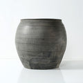 Lilys Living Large Vintage Black Pottery Jar 15 Inch Diameter Gray 15 W X 15 L X 14 H