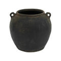 Lilys Living Large Vintage Black Pottery Jar With Two Handles 13 Inch Tall 12 W X 12 L X 13 H