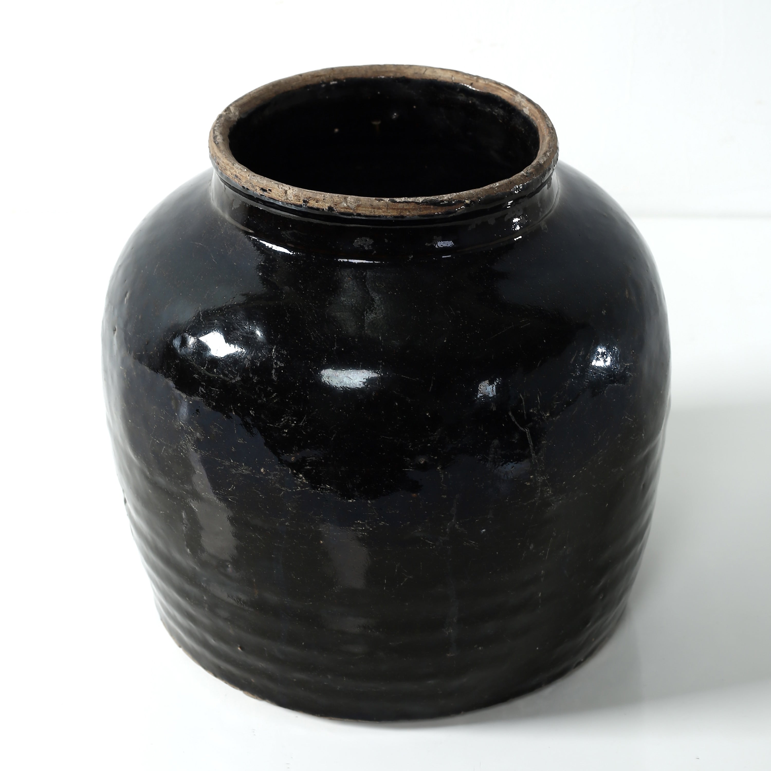 Lilys Living Large Vintage Oil Pot With Black Glaze 11 Inch Tall N A
