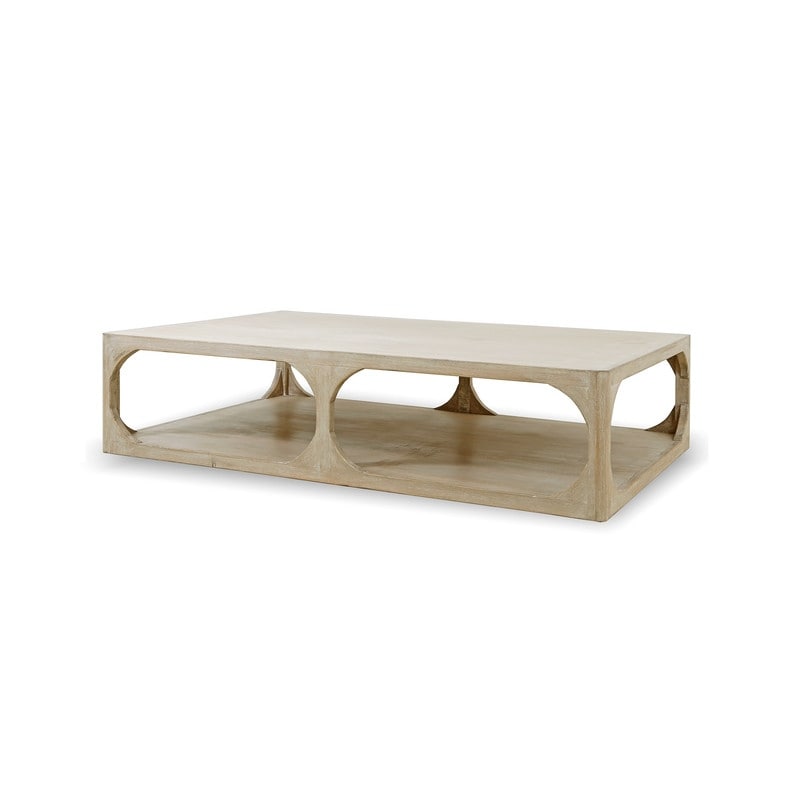 Lilys Living Reclaimed Wood Peking Ming Coffee Table Large 67 Inch Long Weathered White Wash