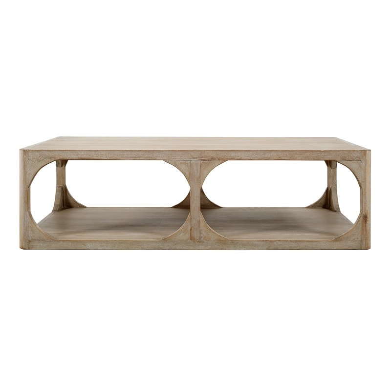 Lilys Living Reclaimed Wood Peking Ming Coffee Table Small 55 Inch Long Weathered White Wash