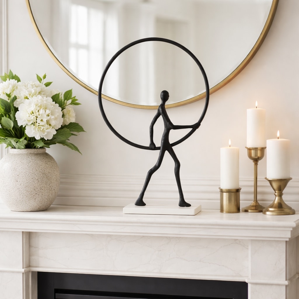 Artistic Human Figurine Sculpture On Marble Base 27.0