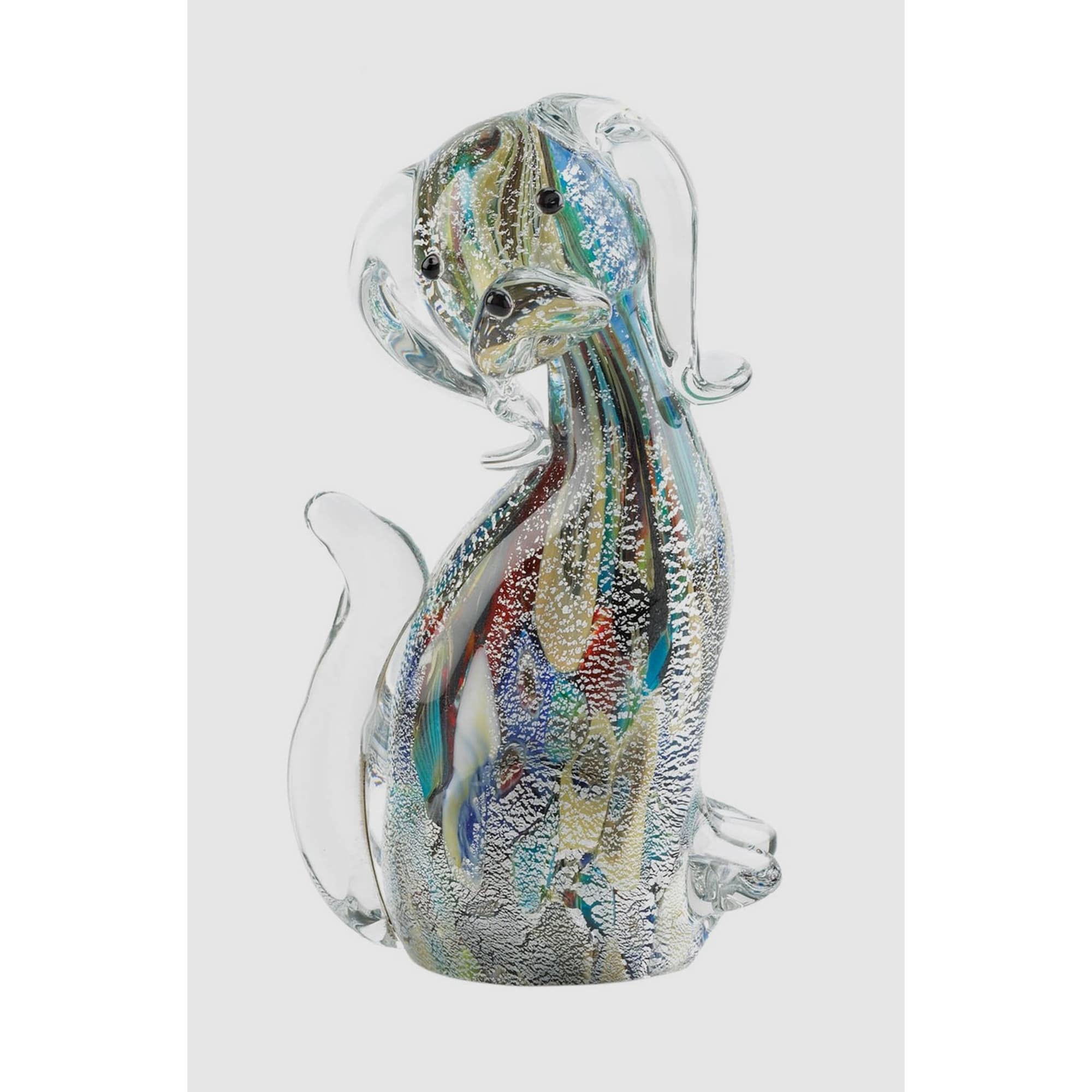 Artistic Multi Color Dog Glass Sculpture