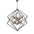 Artcraft Lighting Artistry Satin Brass Matte Black Metal Chandelier
