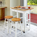 Arts And Crafts Breakfast Cart With Drop Leaf Table