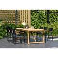 Aruba Rectangular 7 Piece Patio Dining Set With Black Chairs By Amazonia