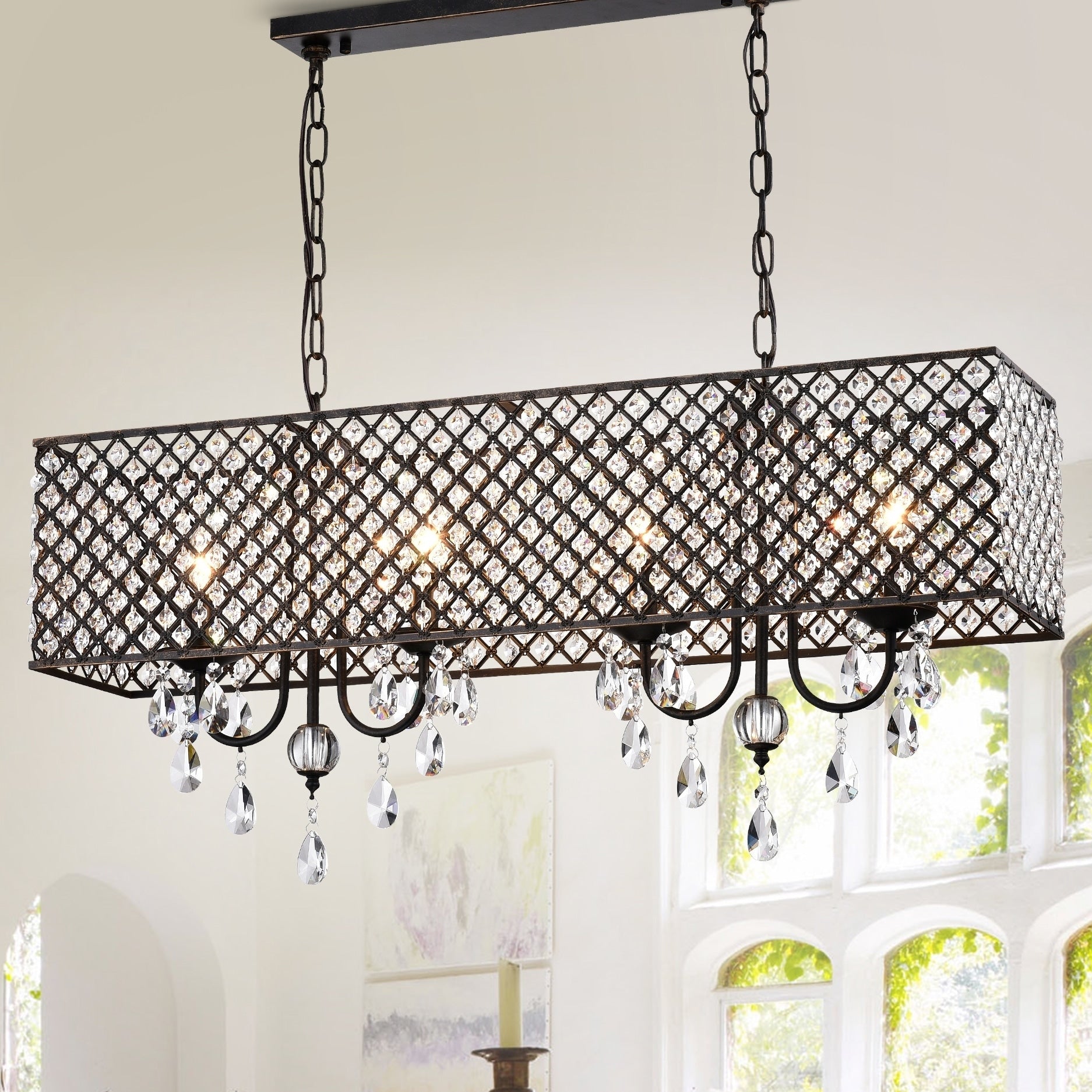 Aruna Antique Copper 4 Light Chandelier