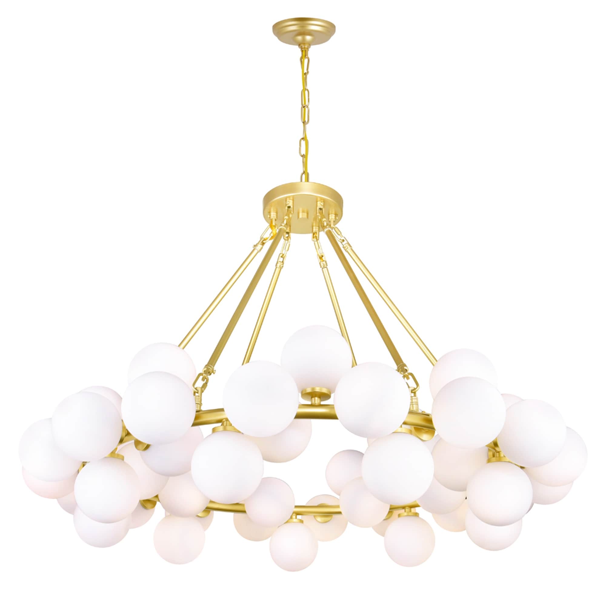 Satin Goldtone Stainless Steel 45 Light Chandelier