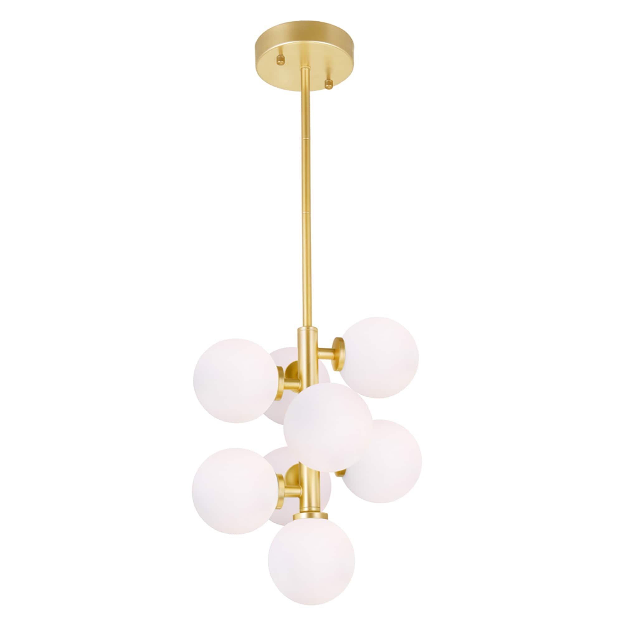 Satin Goldtone Stainless Steel 8 Light Mini Pendant