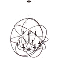 12 Light Brown Finish Stainless Steel Chandelier