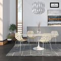 Porch Den Elise White Dining Chair With Chrome Legs Set Of 2