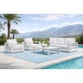 Ascot White 4 Piece Aluminum Outdoor Conversation Seating Set
