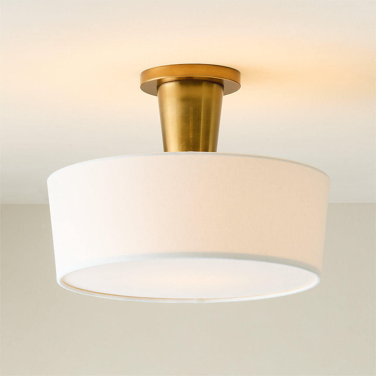 Ascot Aged Brass Drum Pendant Light