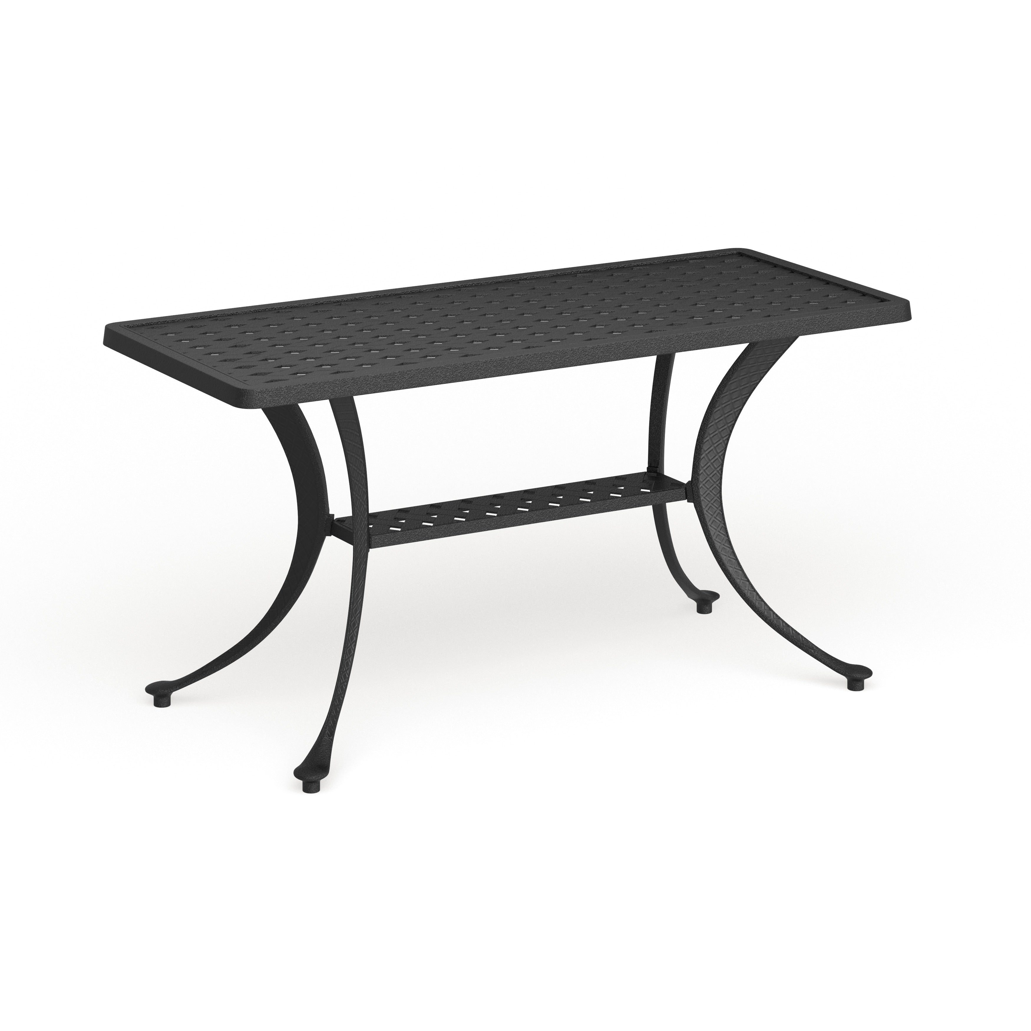 Havenside Home Ashbury Park Black Cast Aluminum Rectangular Cocktail Table