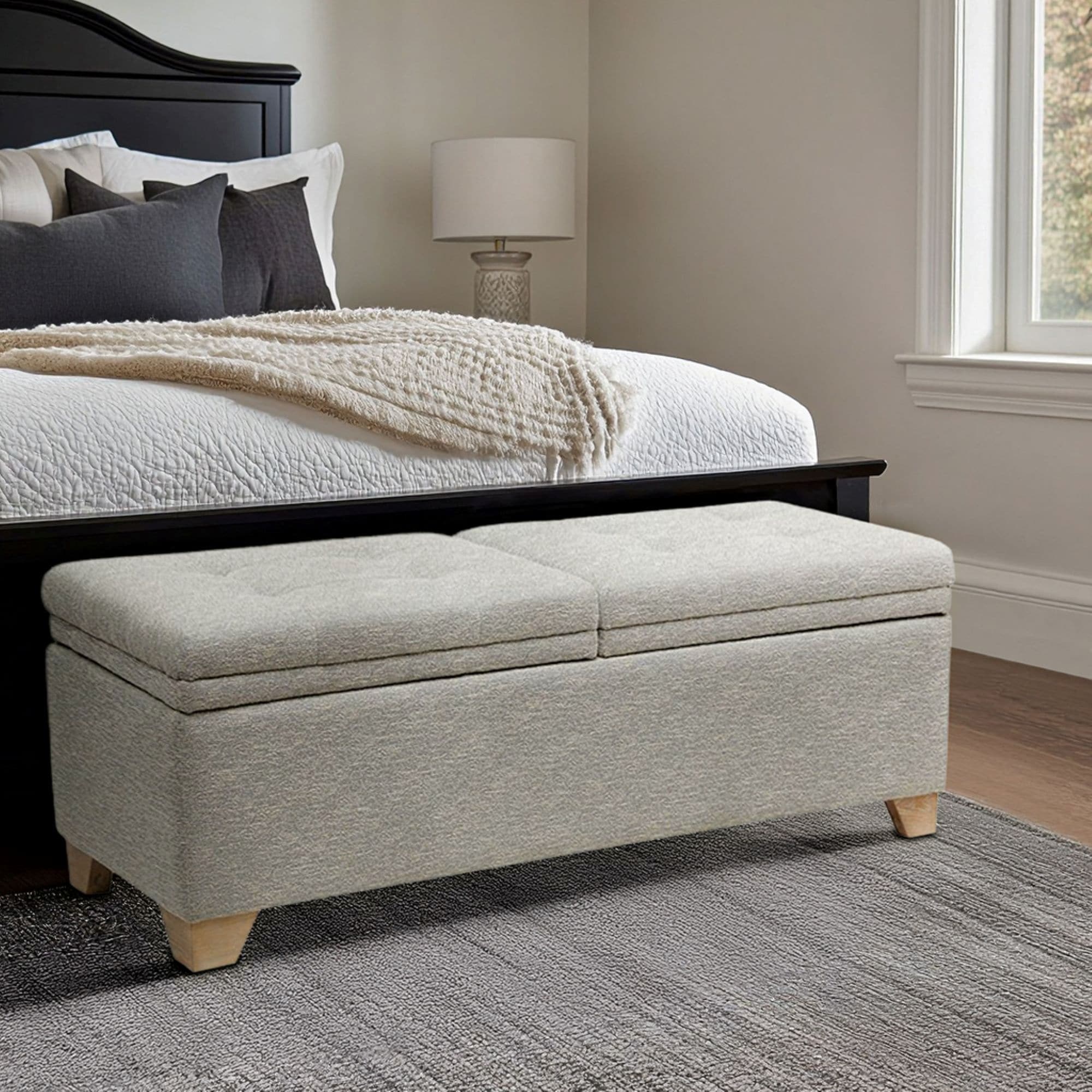 Madison Park Jaxon Grey Multi Storage Bench