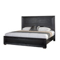 Ashen King Bed Led Headboard Chrome Metal Legs Rustic Black Wood