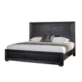 Ashen Queen Bed Led Headboard Chrome Metal Legs Rustic Black Wood