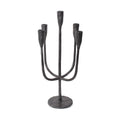 Asher Sculpted Cast Aluminum Five Arm Candle Holder Ebony