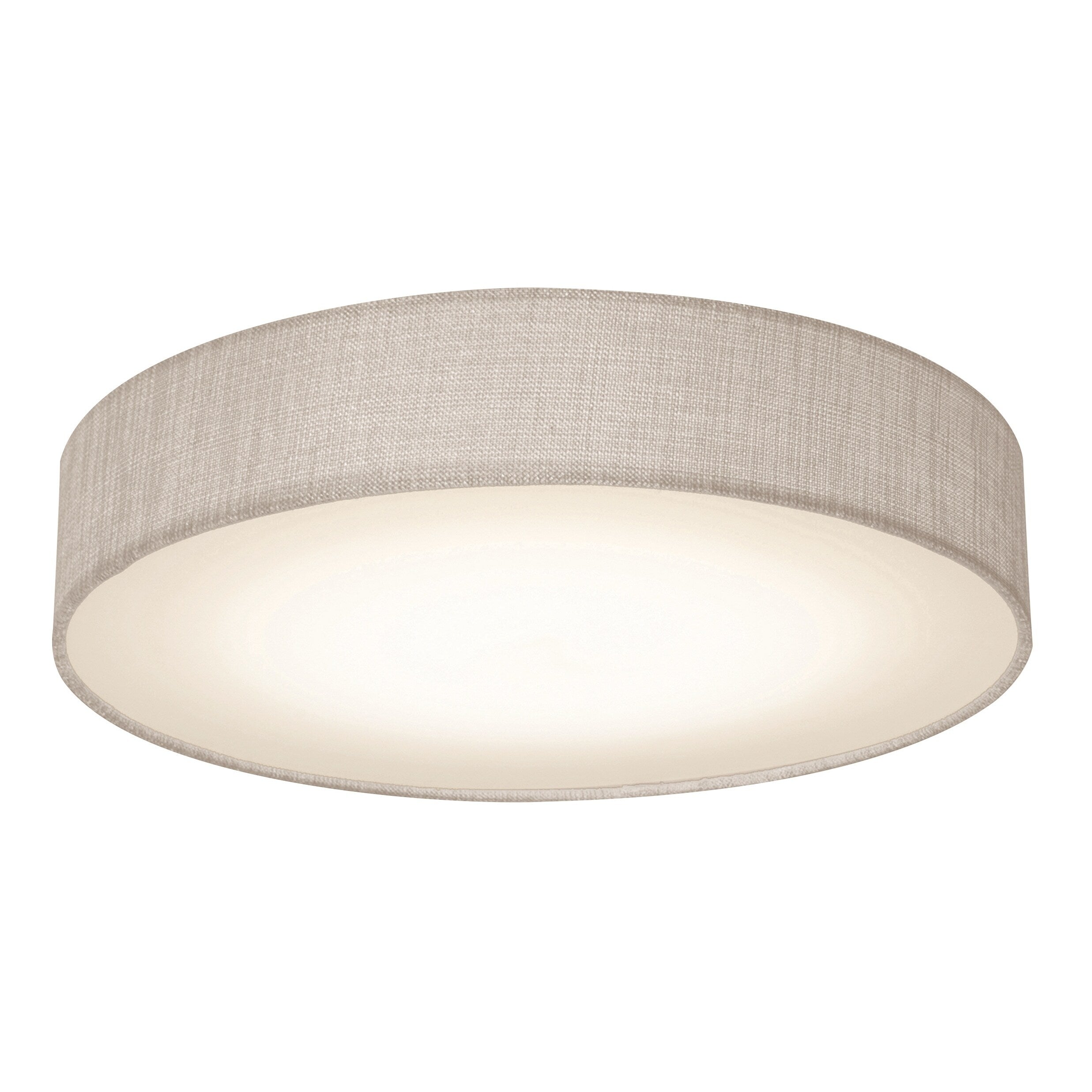 Afx Ashland 12 Inch White Led Flush Mount Grey Fabric Shade