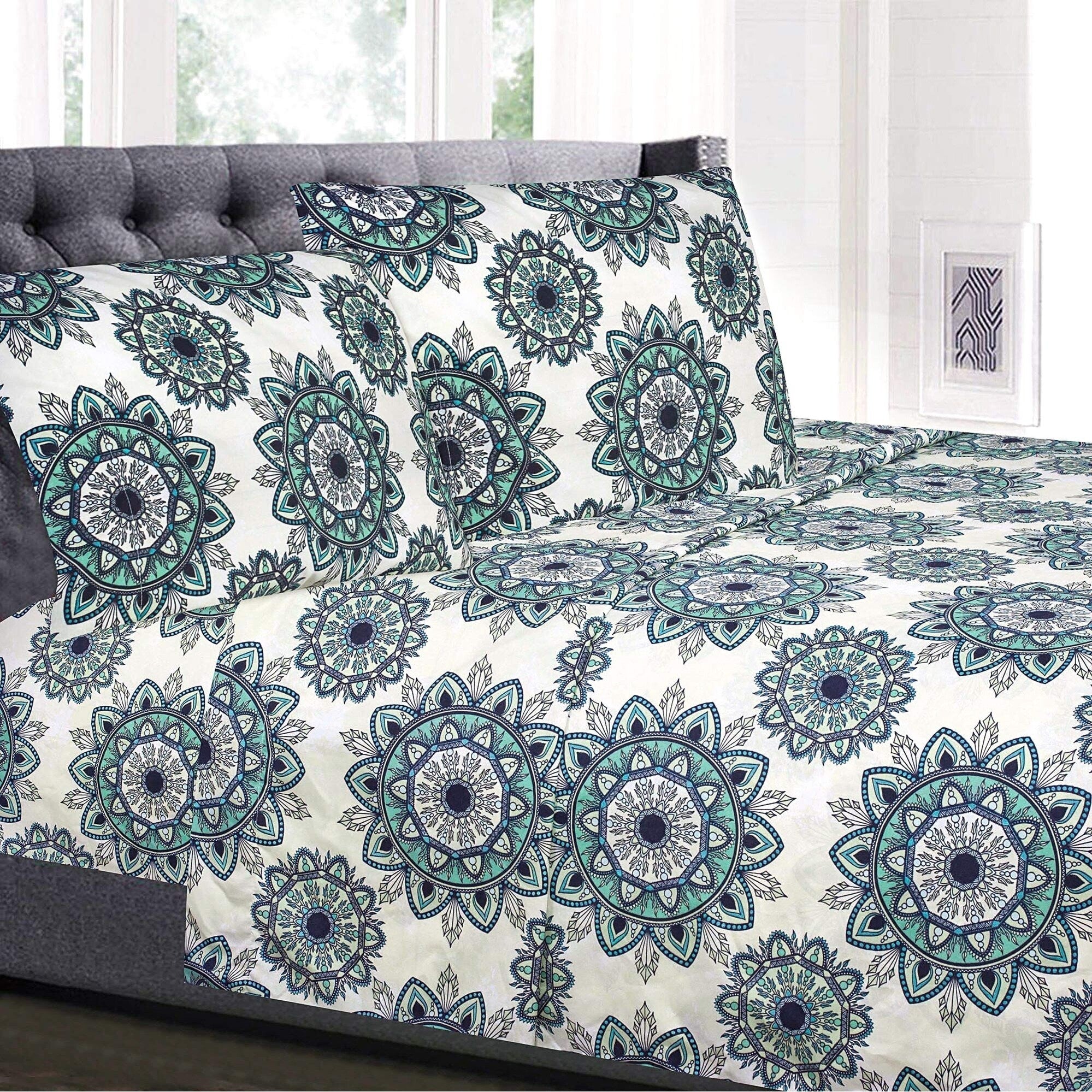 Ashley 4 Piece Patterned Deep Pocket Sheet Set