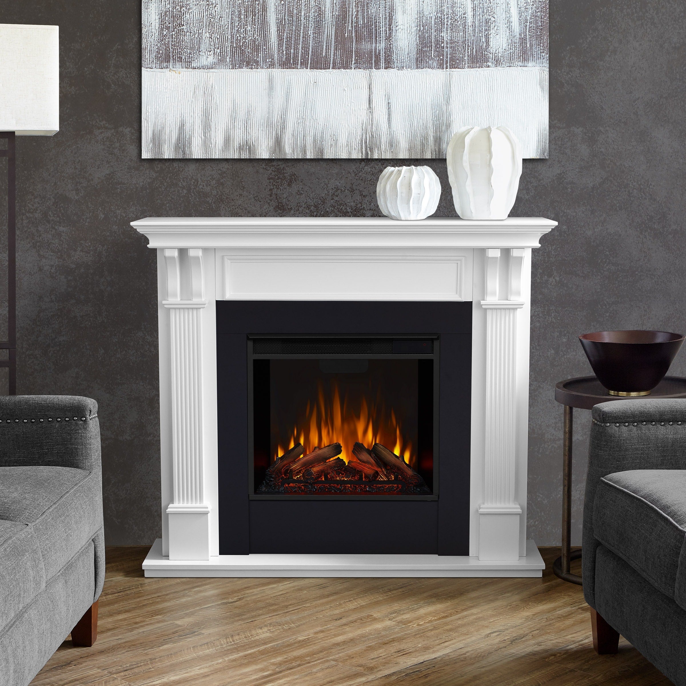 Ashley White Electric Fireplace By Real Flame