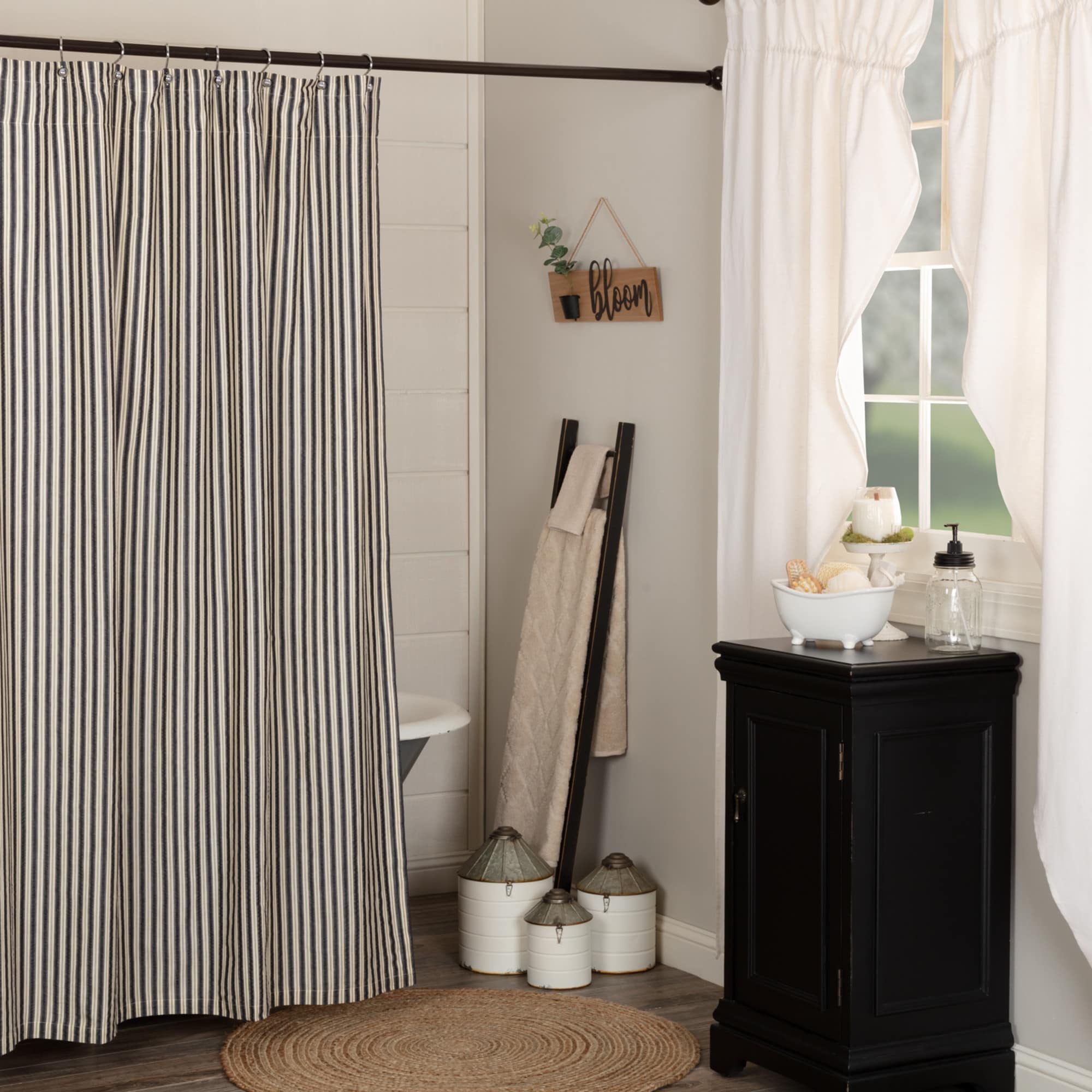 Ashmont Ticking Stripe Shower Curtain 72X72