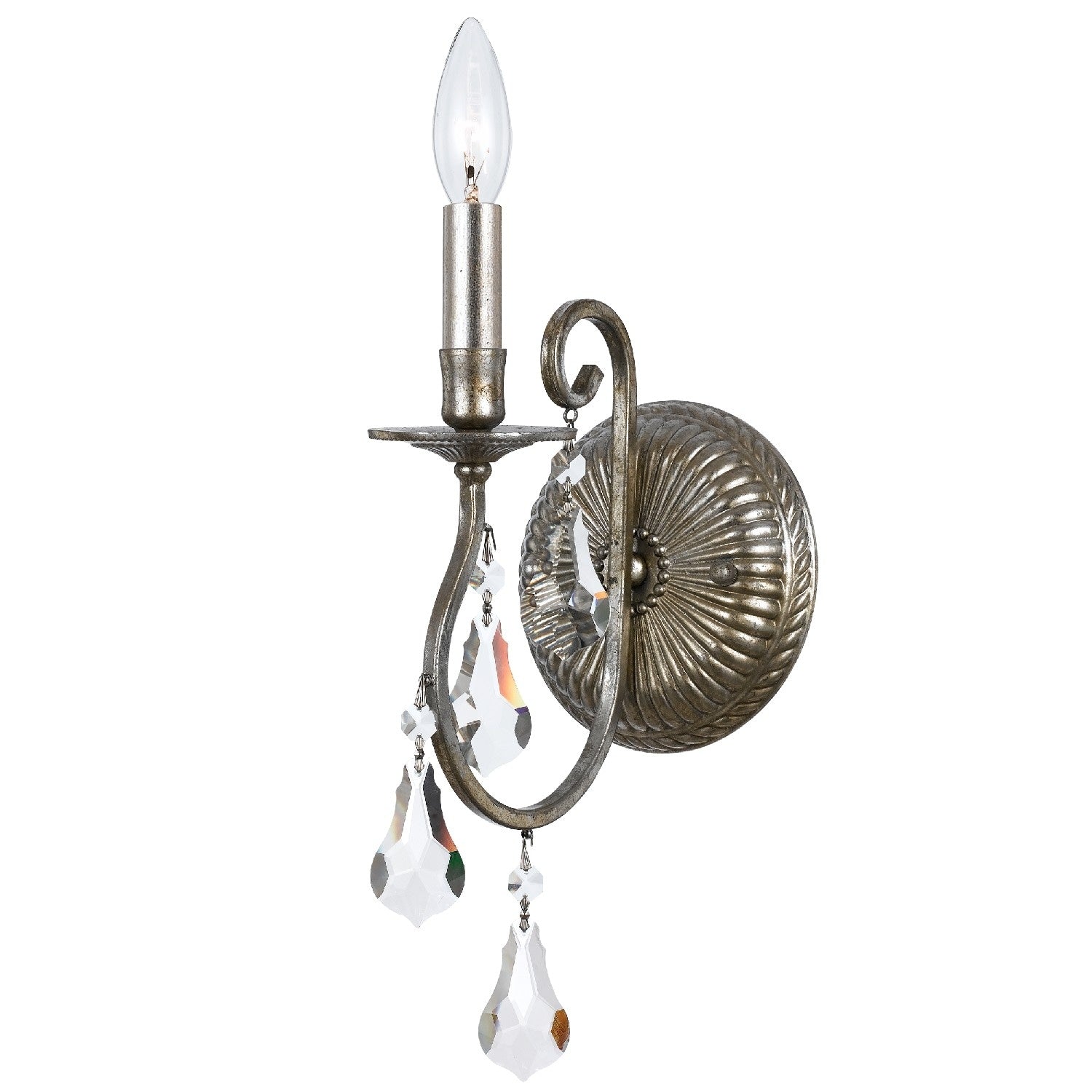 Crystorama Ashton Collection 1 Light Olde Silver Wall Sconce