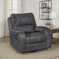 Ashton 40.5 Faux Leather Swivel Glider Recliner 360 Degree Swivel