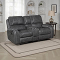 Ashton 76 Faux Leather Manual Double Glider Reclining Loveseat