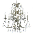 9 Light Olde Silver Crystal Chandelier Olde Silver