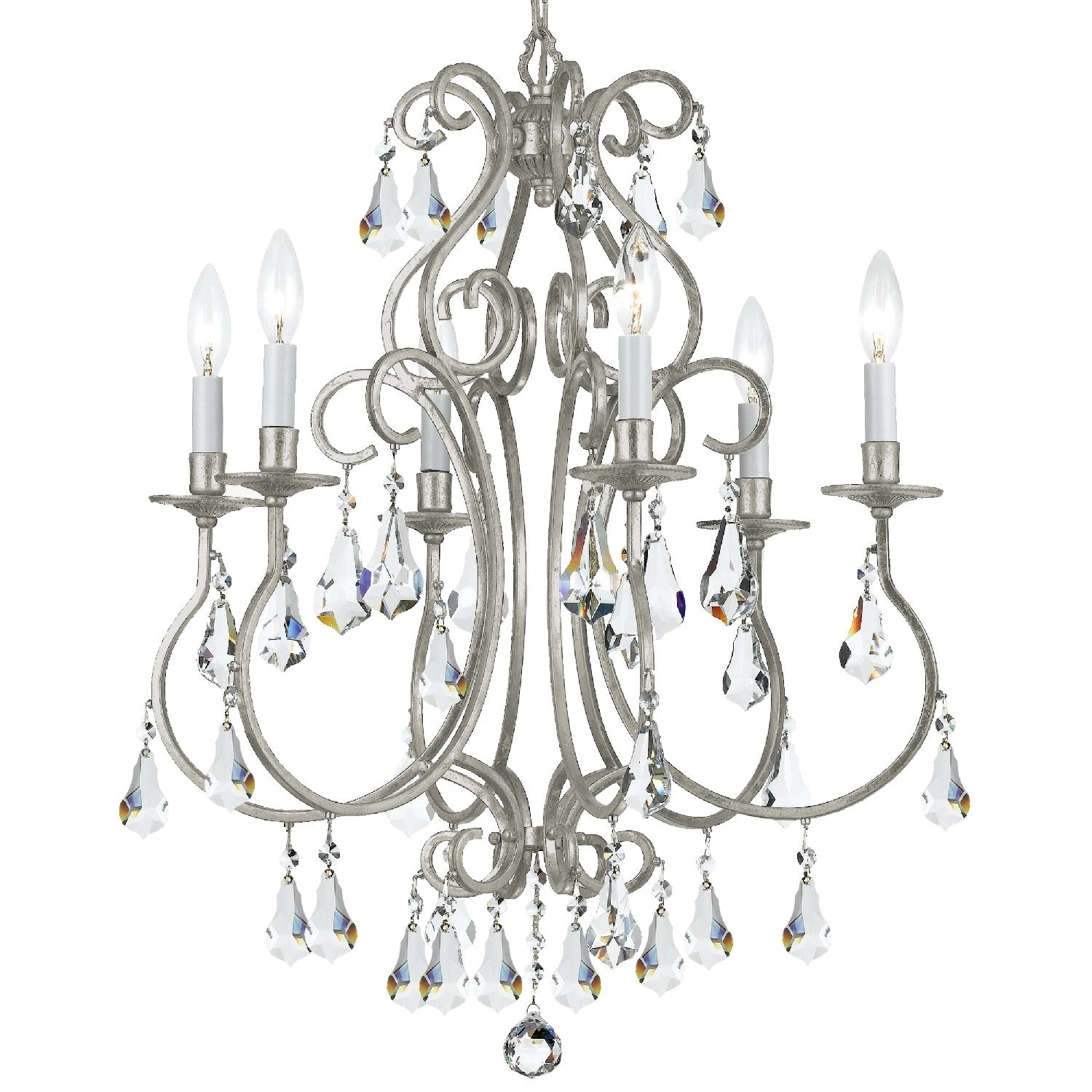 Ashton Ex 6 Light Olde Silver Chandelier 21.5 W X 27 H